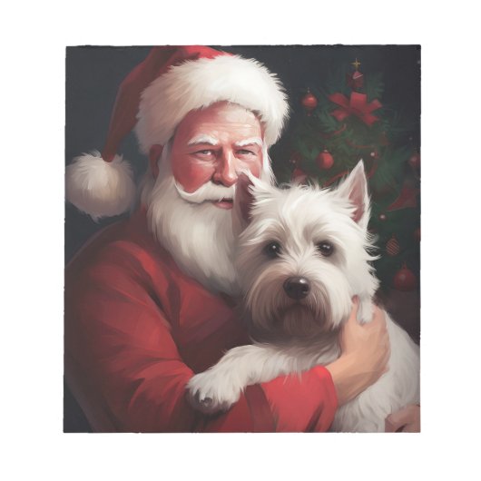 West Highland White Terrier Weihnachtsmann Notizblock (Vorderseite)
