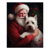 West Highland White Terrier Weihnachtsmann Poster (Vorderseite)