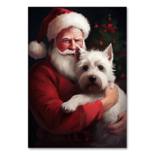 West Highland White Terrier Weihnachtsmann Tischnummer
