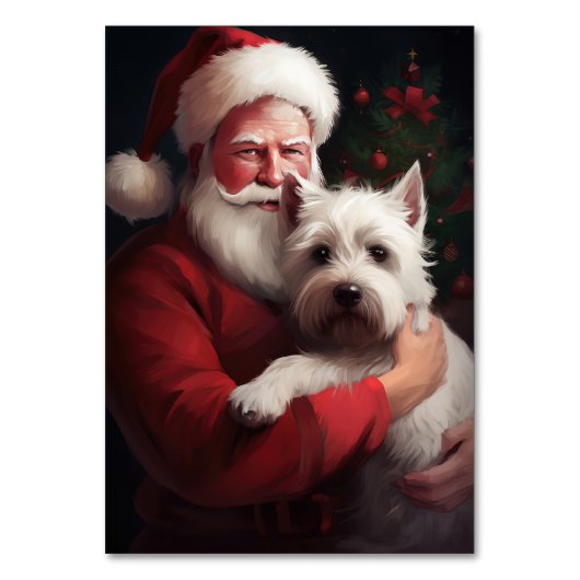 West Highland White Terrier Weihnachtsmann Tischnummer (Rückseite)