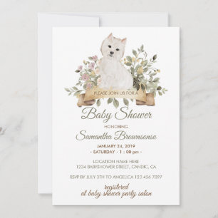 West Highland White Terrier Welpen-Baby-Party Einladung