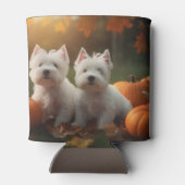 West Highland White Terrier Welppy Autumn Pumpkin Dosenkühler (Rückseite)