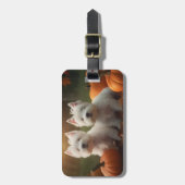 West Highland White Terrier Welppy Autumn Pumpkin Gepäckanhänger (Vorderseite vertikal)