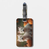 West Highland White Terrier Welppy Autumn Pumpkin Gepäckanhänger (Rückseite vertikal)