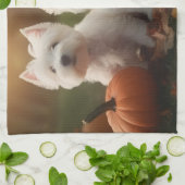 West Highland White Terrier Welppy Autumn Pumpkin Geschirrtuch (Gefaltet)