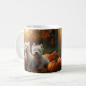 West Highland White Terrier Welppy Autumn Pumpkin Kaffeetasse (Vorderseite Links)