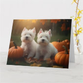 West Highland White Terrier Welppy Autumn Pumpkin Karte (Gelbe Blume)