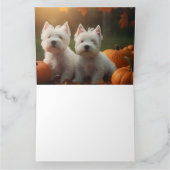 West Highland White Terrier Welppy Autumn Pumpkin Karte (Innenseite)