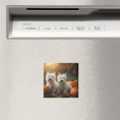 West Highland White Terrier Welppy Autumn Pumpkin Magnet (In Situ (Geschirrspüler))