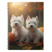 West Highland White Terrier Welppy Autumn Pumpkin Notizblock (Vorderseite)