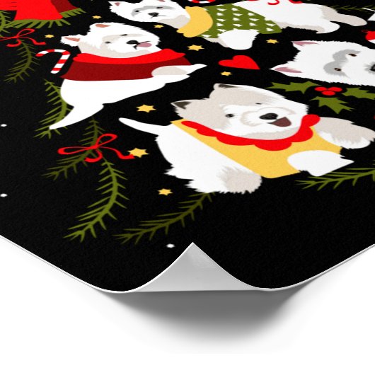 West Highland White Terrier Westie Christmas Tree Poster (Ecke)