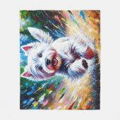 West Highland White Terrier "Westie" Dog Portrait Fleecedecke (Vorderseite)