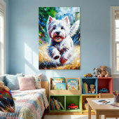 West Highland White Terrier "Westie" Dog Portrait Poster