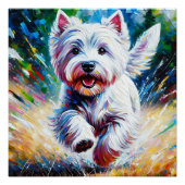 West Highland White Terrier "Westie" Dog Portrait Poster (Vorderseite)