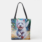 West Highland White Terrier "Westie" Dog Portrait Tasche (Rückseite)