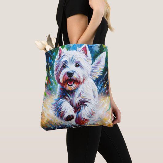 West Highland White Terrier "Westie" Dog Portrait Tasche (Von Nahem)