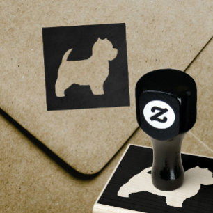 West Highland White Terrier Westie Dog Silhouette Gummistempel