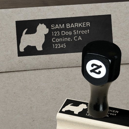 West Highland White Terrier Westie Rücksendeadress Gummistempel