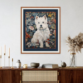 West Highland White Terrier Westie Tapestry Style Fotodruck