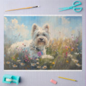 West Highland White Terrier Wildblumen Decoupage Seidenpapier (Basteln)