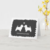 West Highland White Terriers Wedding Glückwunschs Karte (Gelbe Blume)