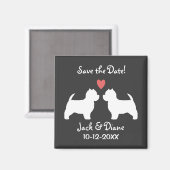 West Highland White Terriers Wedding Save the Date Magnet (Vorderseite/Rückseite)