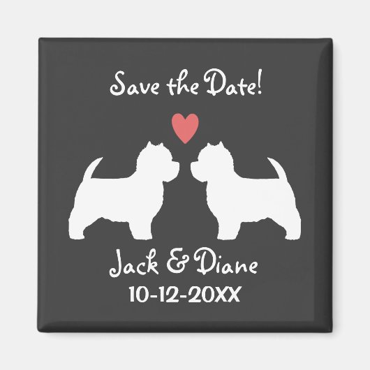 West Highland White Terriers Wedding Save the Date Magnet (Vorne)