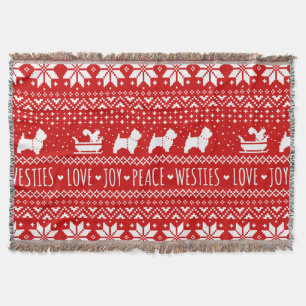 West Highland White Terriers Weihnachtswestie Hund Decke