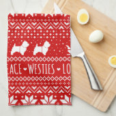 West Highland White Terriers Weihnachtswestie Hund Geschirrtuch (Viertel Falte)