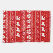 West Highland White Terriers Weihnachtswestie Hund Geschirrtuch (Horizontal)