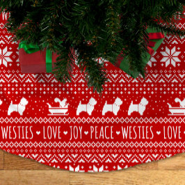 West Highland White Terriers Westie Dogs Holiday B Polyester Weihnachtsbaumdecke