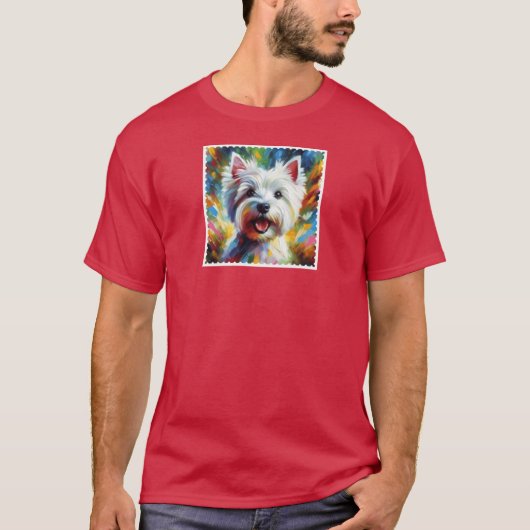 West Highland Whiteerrier Westie Dog Acrylic Art P T-Shirt (Vorderseite)