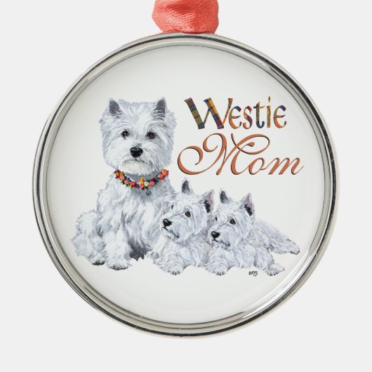 West Higland White Terrier MAMA Ornament Aus Metall (Vorne)