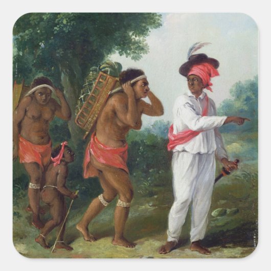 West Indian Man of Color, Regisseur von zwei Carib Quadratischer Aufkleber (Vorderseite)