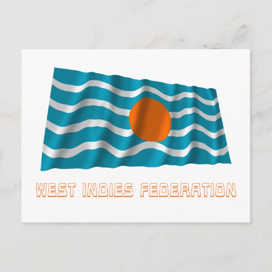 West Indies Federation Waving Flag mit Namen Postkarte (Vorderseite)