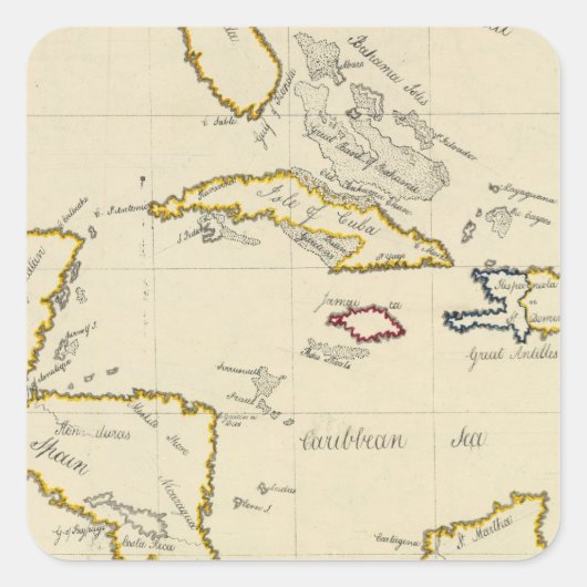 West Indies Quadratischer Aufkleber (Vorderseite)