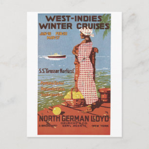 West Indies Winter Cruises Norddeutscher Gott Postkarte
