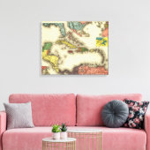 West IndiesPanoramablick KarteWestindien Leinwanddruck (Insitu (Wohnzimmer))