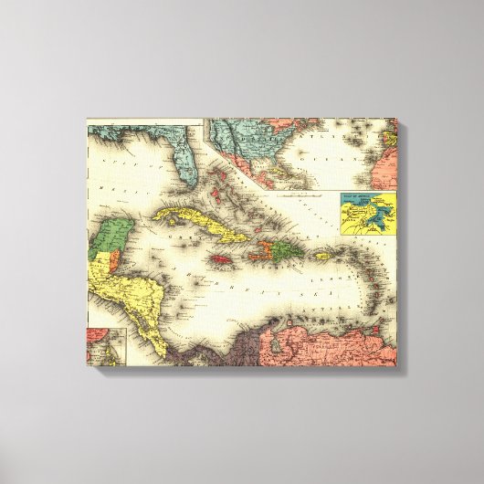 West IndiesPanoramablick KarteWestindien Leinwanddruck (Vorderseite)