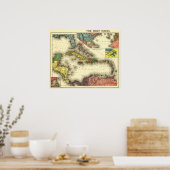 West IndiesPanoramablick KarteWestindien Poster (Küche)