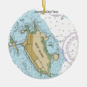 West Island Fairhaven MA Chart Keramik Ornament (Vorne)