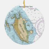 West Island Fairhaven MA Chart Keramik Ornament (Hinten)