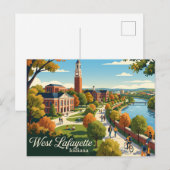 West Lafayette Indiana Postkarte (Vorne/Hinten)
