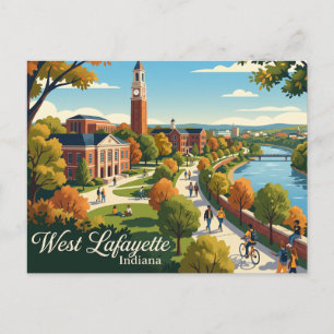 West Lafayette Indiana Postkarte