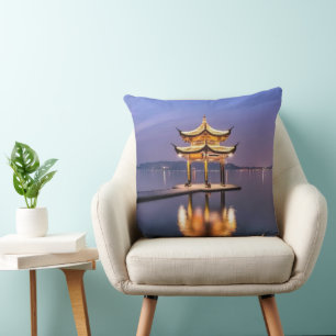 West Lake, Hangzhou, Chinese Throw Pillow Kissen