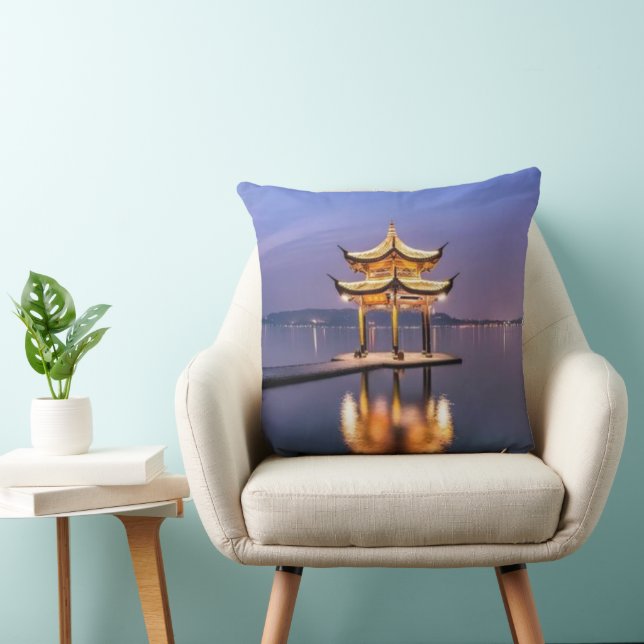 West Lake, Hangzhou, Chinese Throw Pillow Kissen (Stuhl )