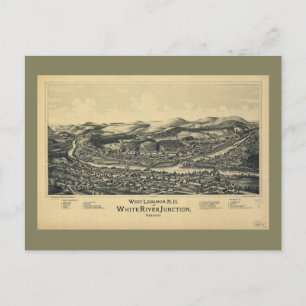 West Lebanon, NH & White River Junction, VT (1889) Postkarte