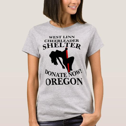 WEST LINN CHEERLEADER SHELTER DONATE JETZT OREGON T-Shirt (Vorderseite)