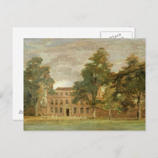 West Lodge, East Bergholt (Öl auf Papier gelegt pa Postkarte (Vorne/Hinten)