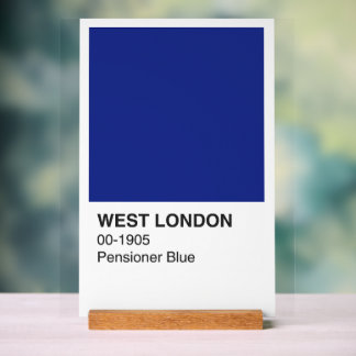 West London Pensioner Blue - Weißer Hintergrund Acrylschild